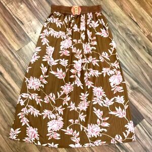 Jon & Anna Skirt Maxi Women's Large in Floral Stretch Waist Prairie Boho Western